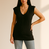 Long V-Neck Cable Knit Sweater Vest