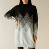Geometric Pattern Oversized Turtleneck Top