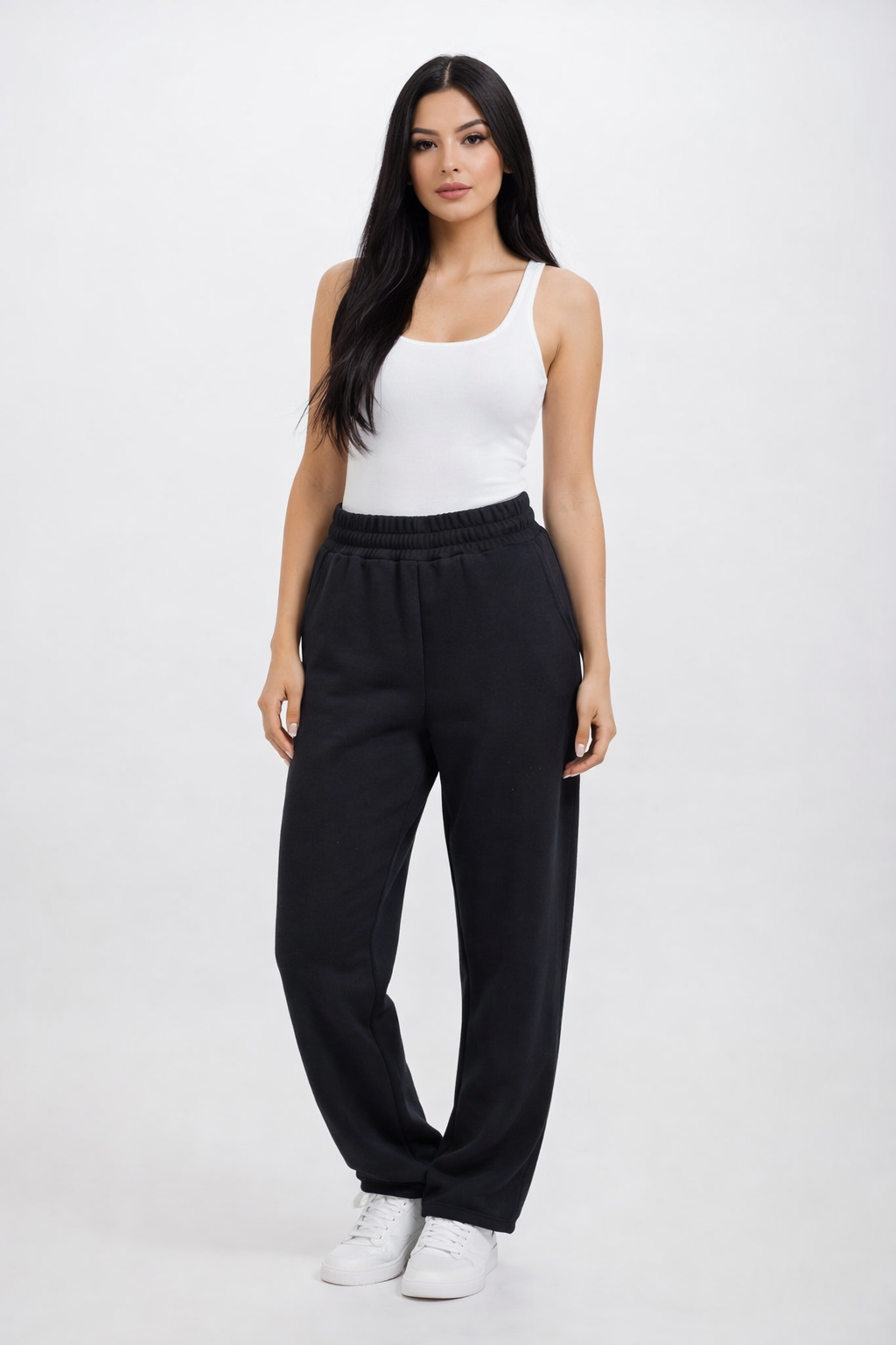 Classic Melton Comfort Black Pants