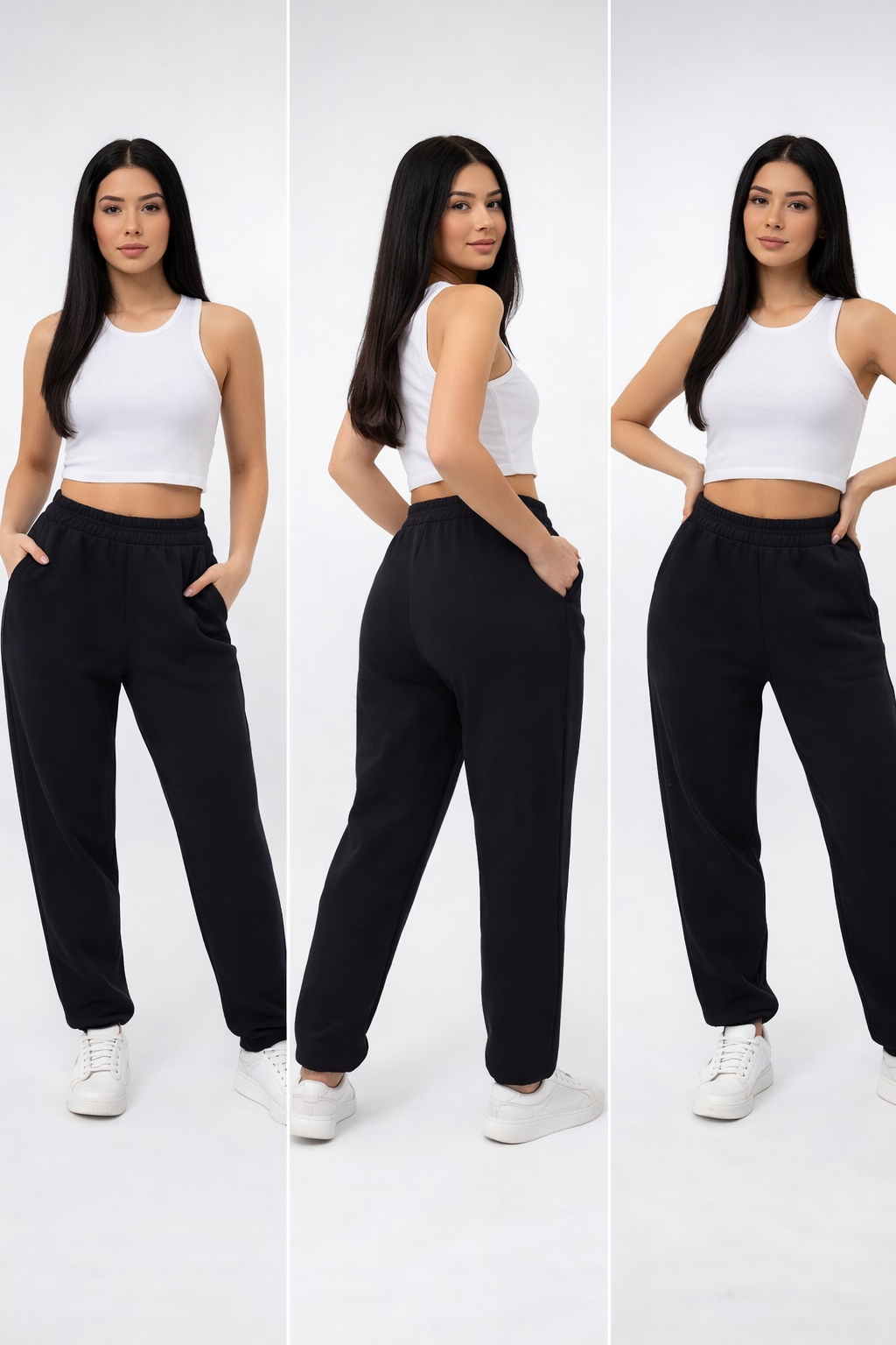 Classic Melton Comfort Black Pants