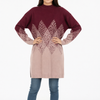 Geometric Pattern Oversized Turtleneck Top