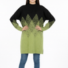 Geometric Pattern Oversized Turtleneck Top