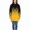 Geometric Pattern Oversized Turtleneck Top