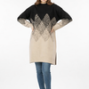 Geometric Pattern Oversized Turtleneck Top