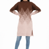 Geometric Pattern Oversized Turtleneck Top