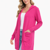 Hooded Open-Front Cardigan – Longline Knit with Patch Pockets
