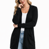 Hooded Open-Front Cardigan – Longline Knit with Patch Pockets