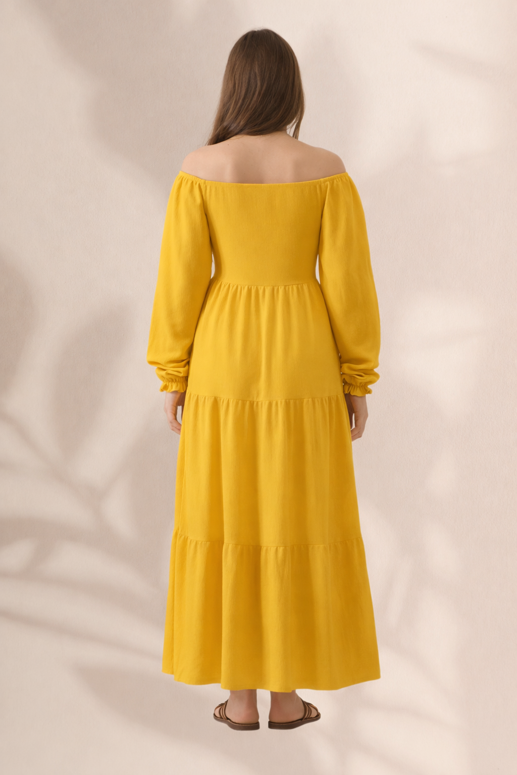Plain Long Sleeves Rayon Dress