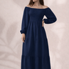 Plain Long Sleeves Rayon Dress
