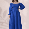Plain Long Sleeves Rayon Dress