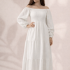 Plain Long Sleeves Rayon Dress