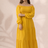 Plain Long Sleeves Rayon Dress