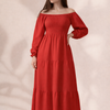 Plain Long Sleeves Rayon Dress