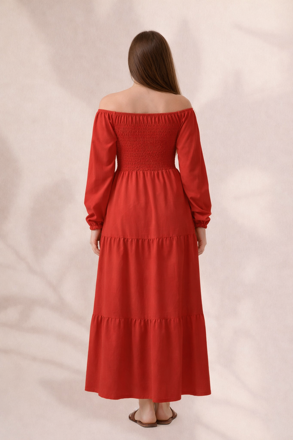 Plain Long Sleeves Rayon Dress