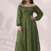 Plain Long Sleeves Rayon Dress