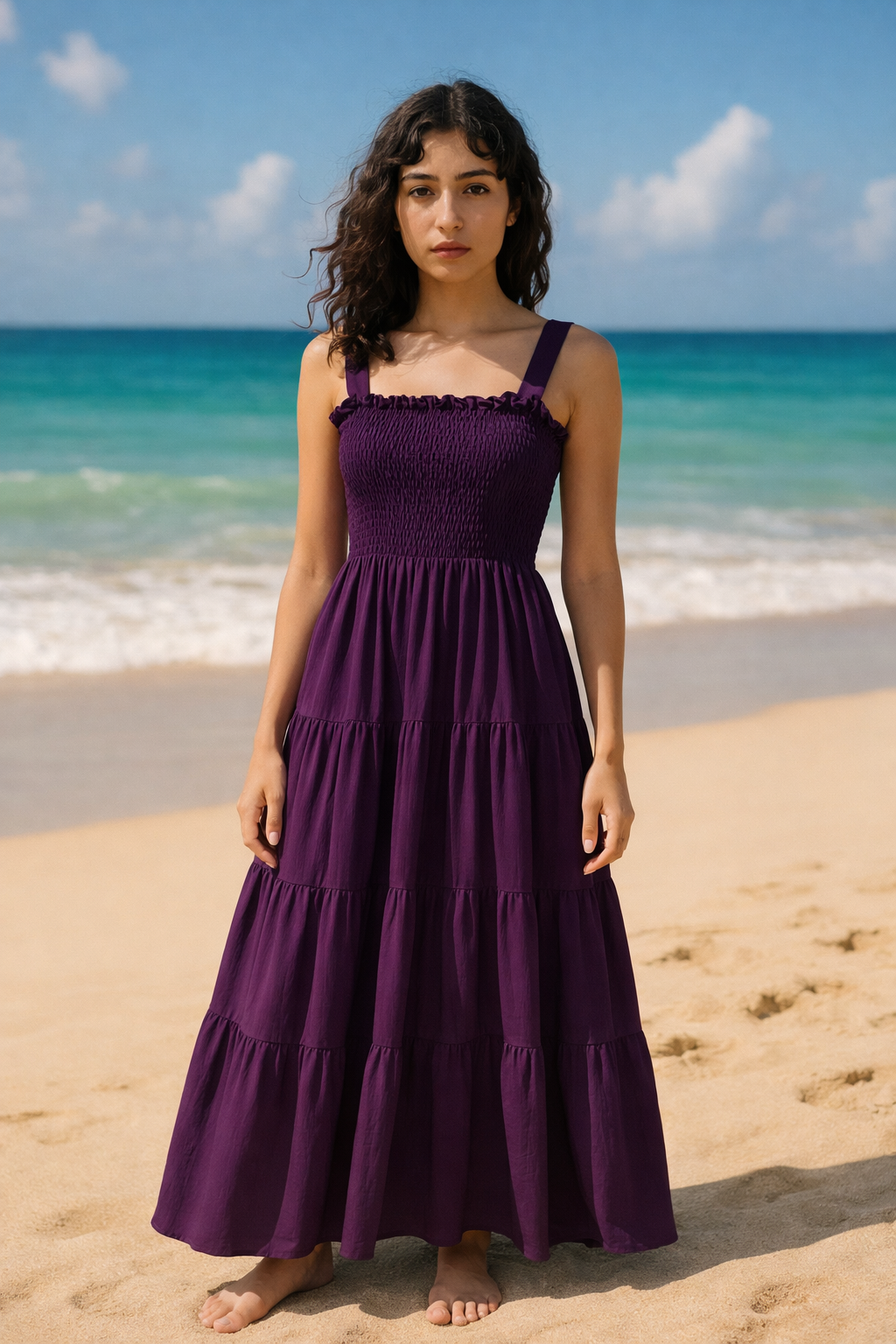 Plain Rayon Sleeveless Maxi Dress