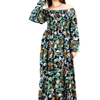 Floral Long Sleeves Rayon Dress