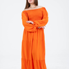 Plain Long Sleeves Rayon Dress