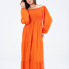 Plain Long Sleeves Rayon Dress