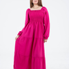 Plain Long Sleeves Rayon Dress