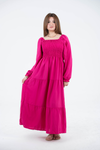 Plain Long Sleeves Rayon Dress