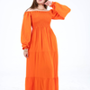 Plain Long Sleeves Rayon Dress