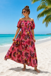 Flory Rayon Cotton camouflage Short Sleeves Dress