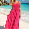 Basic Wear Club | Embroidered Cotton Sleeveless Maxi Dress | Summer Dress for Women