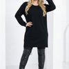 Women’s Knit Sweater Dress – Mock Neck, Long Sleeve, Front Pocket