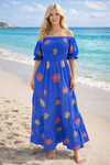 Basic Wear Club | Cotton Embroidered Maxi Dress | Summer Beach Dress for Women