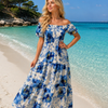 Basic Wear Club | Flory Rayon Cotton Short Sleeves Maxi Dress | Summer Dress for Women
