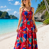 Basic Wear Club | Flory Rayon Cotton Sleeveless Maxi Dress | Summer Dress for Women