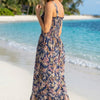 Basic Wear Club | Floral Rayon Cotton Sleeveless Maxi Dress | Summer Beach Dress for Women