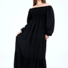 Plain Long Sleeves Rayon Dress