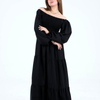 Plain Long Sleeves Rayon Dress