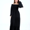 Plain Long Sleeves Rayon Dress