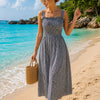 Basic Wear Club | Floral Rayon Cotton Sleeveless Maxi Dress | Summer Beach Dress for Women