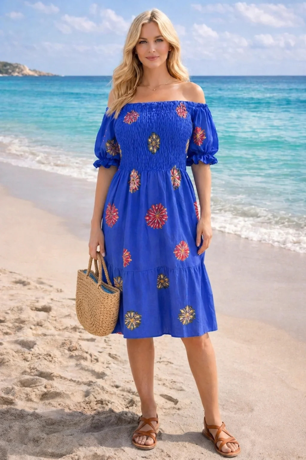 Basic Wear Club | Cotton Embroidered Mini Dress | Summer Beach Dress for Women in Egypt