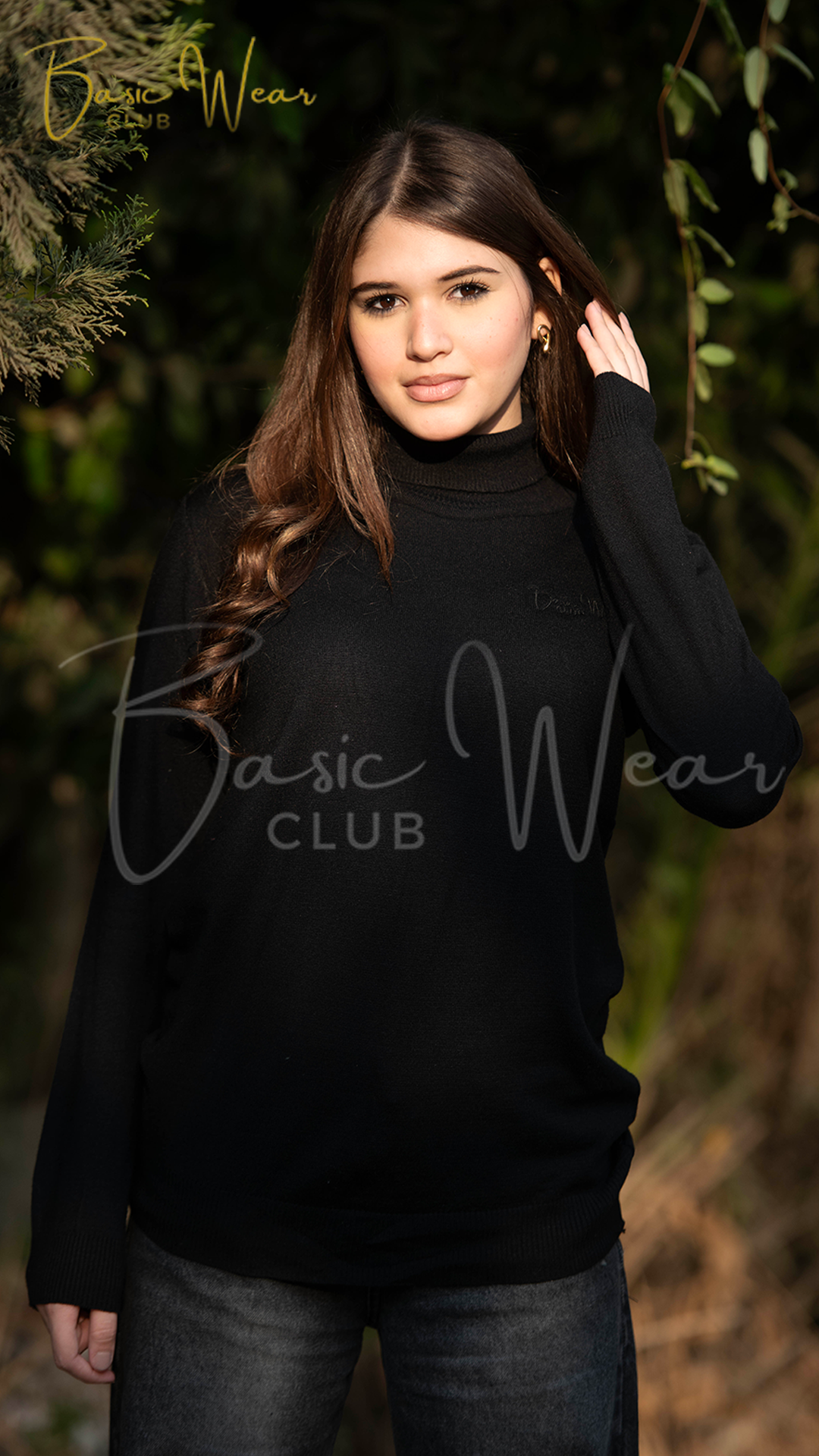 High Neck Cotton Knit Basic