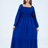 Plain Long Sleeves Rayon Dress