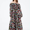 Floral Long Sleeves Rayon Dress
