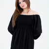 Plain Long Sleeves Rayon Dress