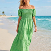Basic Wear Club | Cotton Embroidered Maxi Dress | Summer Beach Dress for Women