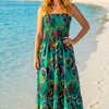 Basic Wear Club | Flory Rayon Cotton Sleeveless Maxi Dress | Summer Dress for Women