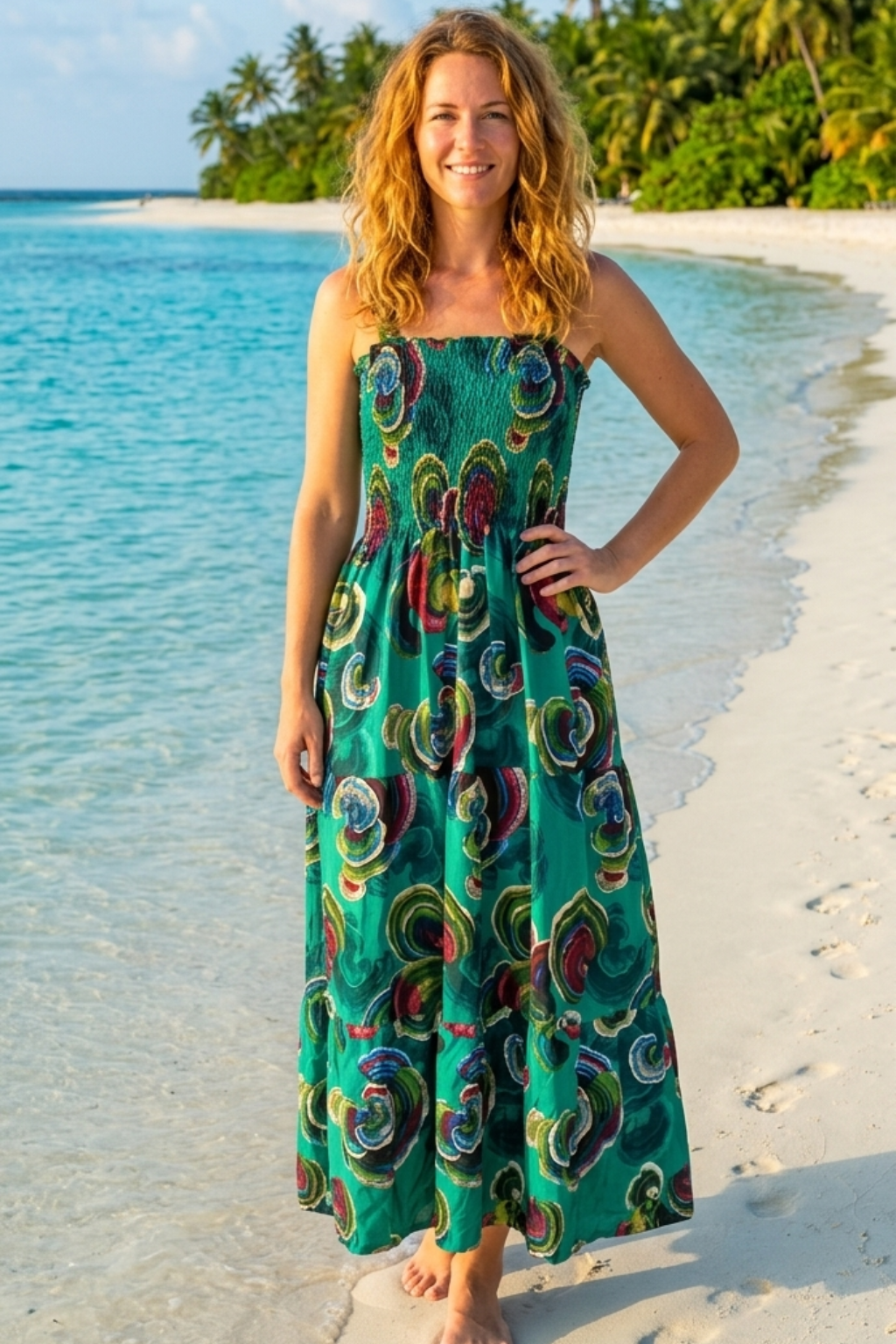 Basic Wear Club | Flory Rayon Cotton Sleeveless Maxi Dress | Summer Dress for Women