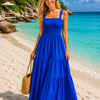 Basic Wear Club | Embroidered Cotton Sleeveless Maxi Dress | Summer Dress for Women