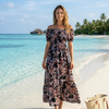 Basic Wear Club | Flory Rayon Short Sleeves Maxi Dress | Summer Dress for Women