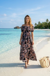Basic Wear Club | Flory Rayon Short Sleeves Maxi Dress | Summer Dress for Women