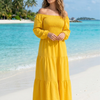 Basic Wear Club | Plain Long Sleeves Rayon Cotton Dress – Casual Summer Dress for Women