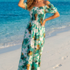 Basic Wear Club | Flory Rayon Cotton Short Sleeves Maxi Dress | Summer Dress for Women